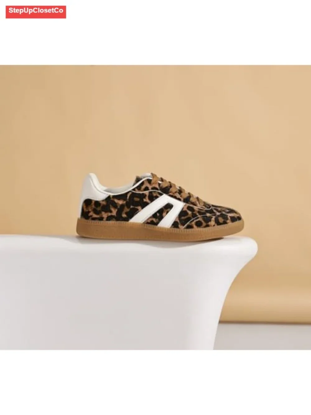 Women's Retro Gum Sole Fashion Sneakers Lace Detail Casual Walking Shoes